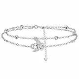 J.MUEN Schutzengel Armband Damen Silber 925 Herz Anhänger Armband, Schmuck für Freundin Frau Mutter Tochter