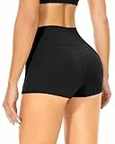 TNNZEET Radlerhose Damen Hohe Taille Shorts Bauchweg Hotpants Kurze Sporthose Leggings Boxershorts für Yoga Gym (Schwarz,L-XL)