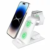 SPGUARD 3 in 1 Apple Induktive Ladestation kompatibel mit Apple Watch Ultra 2/Ultra/10 9 8 SE 7 6 5 4, Kabellose Ladegerät für iPhone 16 15 14 13 12/Pro Max/X/XS/XR/Plus,Airpods 4/3/Pro 2/Pro