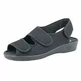 JOMIX Hausschuhe Damen Sommer Senioren Hallux Valgus Schuhe Klettverschluss Rutschfeste Bequeme Gesundheitsschuhe Hausschuhe (Schwarz 39 EU, ES2501)