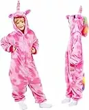 Nubincai Kinder Einhorn Schlafstrampler Strampelanzug Mädchen Bequeme Pyjamas Jungen weichen Schlafanzug Geschenke Tier Kostüm Schlafoveralls