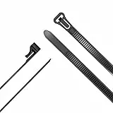 KabelDirekt – Kabelbinder wiederverschließbar mit besonders hoher Zugfestigkeit (100 Stück lösbare und wiederverwendbare Mehrweg-Kabelbinder für nachhaltigen Einsatz, schwarz) - 7,4mm x 250mm