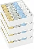 Homsorout Unterwäsche Socken Organizer - 4er Set Schrank Schubladen-Organizer Kleidung, 96 Fächer (4x24), Ordnungssystem Kleiderschrank, Aufbewahrungsbox für Kommode, Krawatten, Weiß