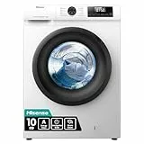 Hisense WF1Q1041BW Waschmaschine mit Dampffunktion, 10KG, 1400 U/Min, 15 Programme, Anti-Allergie Programm, Baby-Wäsche, AutoWash, QuickWash 15 min, Daunen, Eco 40-60 °C, Power 49', EEK: A, Weiß