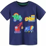 Kinder Jungen Bagger T-Shirt Baumwolle Cartoon Kurzarm Shirt Sommer Tops Oberteile 3 Jahre