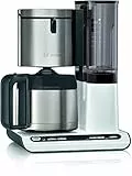 Bosch Filterkaffeemaschine Styline TKA8A681, Aroma Sensor, Edelstahl-Thermokanne 1,1 L, Für 8-12 Tassen, Abschaltautomatik, Entkalkungssystem, Tropfstopp, Abnehmbarer Wassertank (1 L), 1100 W, WeiÃŸ