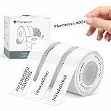 Phomemo D30 Etiketten, Weiß Etiketten Selbstklebend Kompatibel mit Colorwing Q30, Phomemo D30 Q31 Q30S Etikettendrucker, 14mm x 40mm Schriftband mit 160 Blatt/Rolle, 3 Rollen