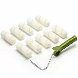 Colorus Farbroller Set 10 cm inkl. Bügel – 10x Farbwalze klein für Wandfarbe, Decke & Türen – Malerwalze Set mit sauberem, streifenfreiem Farbauftrag