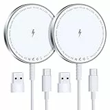 Mag-Safe Ladegerät für iPhone Ladestation: Magnet Wireless Charger Induktive Kabelloses Ladepad Kompatibel mit iPhone 17 Air 16e 16 15 14 13 12 und Air-Pods 4 3 2 Pro (Ohne Netzteil, 2 Stück)