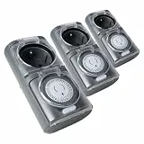 4smile Zeitschaltuhr Aussenbereich 3er Set IP44 – Für draußen gemacht. Für Sicherheit entwickelt. – Timer Steckdose Outdoor & Zeitschalter analog außen für zuverlässige Außeninstallationen