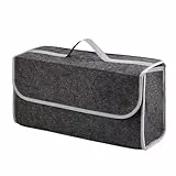 Trintion Kofferraumtasche Auto Nadelfilz Kofferraum Organizer Toolbag Auto Kofferraum Organizer, Auto Tasche, Organizer Auto, Auto Zubehör 50 x 16 x 23cm Grau