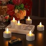 EXTSUD 6 Stück LED Teelichter Aufladbar mit Timer Fernbedienung und Ladestation Elektrische Teelichter LED Kerzen Wiederaufladbar Flackernd Flammenlose Candles für Weihnachten Hochzeiten Haus Deko