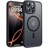 TOCOL für iPhone 16 Pro Max Hülle für MagSafe, Vollständiger Kameraschutz, Eingebauter Magnetring, Stoßfest Kratzfest Transluzente Matt Handyhülle für iPhone 16 Pro Max Case 6,9 Zoll, Schwarz