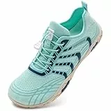 IceUnicorn Barfuss Schuhe Damen Fitnessschuhe Wasserschuhe Herren Strandschuhe Leichte Atmungsaktiv Sommer(Linie türkis,40EU)