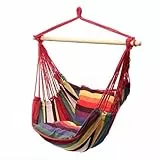 Alomejor Tragbarer Faltbarer H?ngestuhl f¨¹r Innenbereich Schlafzimmer mit Bunt Gestreiftem Design Stabile Aufh?ngung Komfortables Sitzen