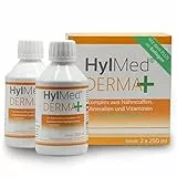 HylMed Derma+, hochdosierte Hyaluronsäure zum Trinken, mit Kollagen, Zink, Vitaminen A, C, B2, B3, Biotin als Beitrag zum Erhalt normaler Haut als 50-Tage-Anwendung