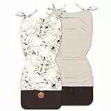 Sitzauflage Buggy Einlage Kinderwagen Zubehör - Sitzunterlage Auto Kindersitz Sitzpolster für Babyschale Fahrradanhänger Baby Sitzauflagen und Unterlage 75x35 cm Minky Blätter