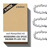 3 tallox Sägeketten .325 1,3 mm 64 TG 38 cm Schwert Halbmeißel kompatibel mit DOLMAR HUSQVARNA