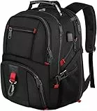 MATEIN Groß Laptop Rucksack Herren 50L, 17,3 Zoll Arbeit Wasserdicht Backpack Laptoptasche Reisen Rucksack, Schulrucksack Teenager Jungen Anti Diebstahl Business Schwarz