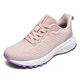 frysen Sneaker Laufschuhe Damen Herren Running Tennis Jogging Fitness Freizeit Turnschuhe Leichtgewichts Atmungsaktiv Sportschuhe PinkWhite 38