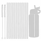 10 Stück Plastik Strohhalme Ersatz Strohhalm Wiederverwendbare Trinkhalme Kompatibel mit Hydro Flask Wasserflasche 18-64oz und andere Marken mit 2 Reinigungsbürsten Perfekt für alle Getränke【24cm 】