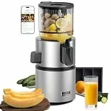 Anybear Kaltentsafter 350W, Slow Juicer mit 124 mm Einfüllschacht für Ganze Früchte und Gemüse, Entsafter mit Hoher Saftausbeute, Doppel-Zerkleinerungstechnologie, BPA-freies Tritan (Silber)