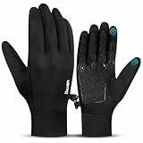 ihuan Leichte Winter-Laufhandschuhe für Damen und Herren, empfindliche Touchscreen-Finger für kaltes Wetter, Thermo-Material für Arbeit und Outdoor-Sport, Fußball, Radfahren, Camping, Wandern, Fahren.