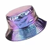 MUNSKT Wasserdichter Eimer Hut Unisex Modischer Wild Camping Bucket Hat Lustiger Hut Sonnenschutz Flexibel Faltbar Furry Metallic Finish