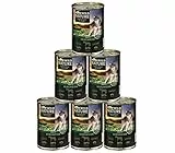 Dehner Wild Nature Hundefutter Bergweide, Nassfutter getreidefrei / zuckerfrei, für ausgewachsene Hunde, Pferd, 6 x 400 g Dose (2.4 kg)