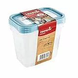 keeeper Tiefkühldosenset 3-teilig, Wiederbeschreibbarer Deckel, 3 x 1 l, 15,5 x 10,5 x 11,5 cm, Mia Magic Ice, Nordic Blue