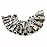 Sporgo 1/4' Steckschlüssel Stecknuss Set: 6–19 mm 14 Stück Magnetic Steckschlüsselsatz Zubehör für Akkuschrauber, Schlagschrauber Nüsse Steckschlüssel Set Sechskant Stecknuss Bit Nuss Adapter