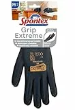 Spontex Grip Extreme Arbeitshandschuhe mit Nitrilbeschäumung, nach EN 388, leicht, flexibel, Farbe nicht frei wählbar, Größe M, 1 Paar