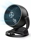 Dreo 28dB leiser Tischventilator, 30cm hoher Ventilator mit Kühlung, 3 Geschwindigkeiten 21m Luftstrom, 120° verstellbar Neigungswinkel Turbo-Luftzirkulator, tragbarer Lüfter für Schlafzimmer, Schwarz