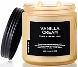 M&SENSE Vanille Sahne Duftkerzen im Glas große mit 2 Dochte, 330g 70 Stunden Brenndauer, natürliche Sojawachs, Aromatherapie Duftkerze, Geschenk Kerze und Heimdekoration für Frauen und Männer