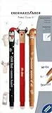 EBERHARD FABER 582120 - Tintenroller radierbar, 3 Animal Erase it Wintermotive, Gelschreiber blau 0,7 mm