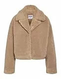 NOISY MAY Damen Nmnati Crop Teddy Jacket Noos, Birch, s