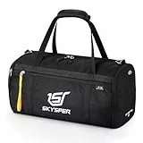 SKYSPER 30L Sporttasche mit Schuhfach & Nassfach, Kleine Reisetasche Herren und Damen, Weekender, Trainingstasche, Gym Bag (Schwarz)