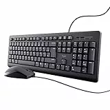 Trust Taro Kabelgebundenes Tastatur und Maus Set, Deutsches QWERTZ Layout, Leise Tasten und Maustasten, Spritzwassergeschützt, USB-Anschluss, für PC, Laptop, MacBook, Windows, macOS - Schwarz