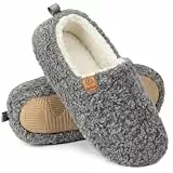 EverFoams Damen Winter Warme Hausschuhe Kunstwolle Memory Foam Geschlossen Pantoffeln, grau, 38/39 EU
