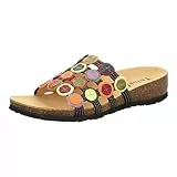 Think! Damen JULIA chromfrei gegerbte nachhaltige Pantolette, SCHWARZ/MULTICOLOUR 0000