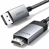 UGREEN 4K@60Hz DisplayPort zu HDMI Kabel DP zu HDMI Kabel Uni-Direktional DP 1.2 zu HDMI 2.0 Kabel HDR DP zu HDMI Adapter für Multi-Screen Kompatibel mit Monitor, Projektor, Dell(1M)
