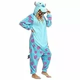 LABULA Onesie tierkostüme Damen Herren Pyjama Animal Halloween Schlafanzug Cosplay Jumpsuit Karneval Einteiler,Sully,S