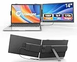 Teamgee 14.1' Laptop Bildschirm Erweiterung, Ultra-dünner 1080P FHD Tragbare Monitor für Laptop, Laptop Screen Extender HDMI/USB-A/USB-C Plug and Play für 13'-17' Laptops für Mac, Wins, Android, Dex
