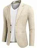 COOFANDY Anzugjacken Sakko Herren Casual Business Blazer Regular Fit 2 Knöpfe Freizeit Anzug Einfarbig Khaki M