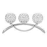 Kristall Kerzenständer, Bogenbrücke Kerzenhalter für dekorative Wohnungen, Hohl Kristall Kerzenhalter für Hochzeit, Geburtstage und Festivalfeier(Silber)