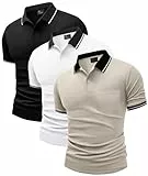 JACKETOWN 3er Pack Poloshirt Herren Kurzarm Atmungsaktiv Poloshirt Leichtes Golf Polohemd Set Arbeit Polo T Shirt mit Brusttasche