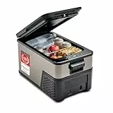 TZS First Austria Kompressor-Kühlbox 21L - bis -20°C - 46 dB - 12V 24V 230V - Anti-Fingerprint - für Auto Camping Reise - Dark Steel