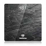 Healthkeep Digitale Personenwaage, hohe Präzision, mit Step-On-Technologie, LED-Anzeige, schlankes Design, max. 180 kg/400 lb, marmoriertes Grau