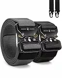 Chalier 2er Herren Taktischer Gürtel, Arbeitsgürtel Hochleistungsgürtel, Schnellverschluss Gürtel Militär Wandern 3,8cm Breite, Geschenke für Freund, Vater und Sohn, Grau + Schwarz