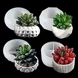 EPODA 4 Stück Silikonform Blumentopf, Silikonformen Gießformen Blumentopf Für Beton, Epoxidharz, DIY Pflanzgefäß, Kerzen & Seife